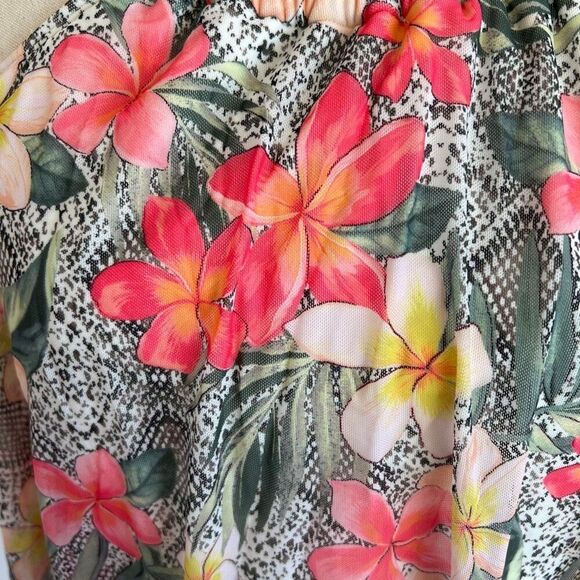 Coco Reef NWT Tropical Floral Mesh Halter Tankini Swim Top Size 38D - Picture 5 of 16
